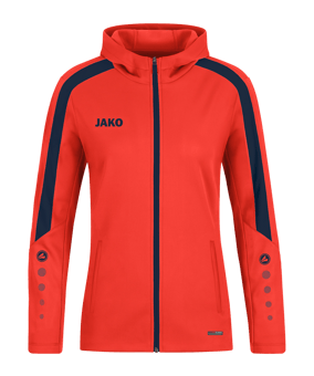 JAKO Power Kapuzenjacke Damen Orange Blau F375 - orange