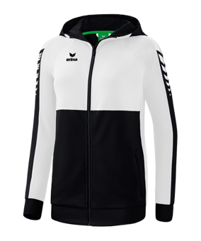 Erima Six Wings Kapuzenjacke Damen Schwarz - schwarz