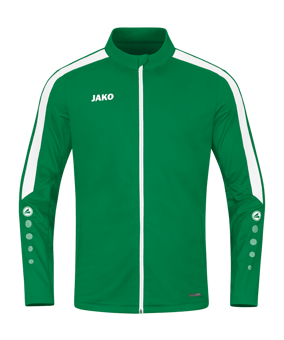 JAKO Power Polyesterjacke Grün Weiss F200 - gruen