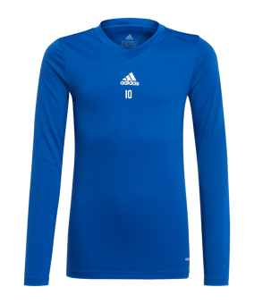 adidas Team Base Top langarm Kids Blau Weiss