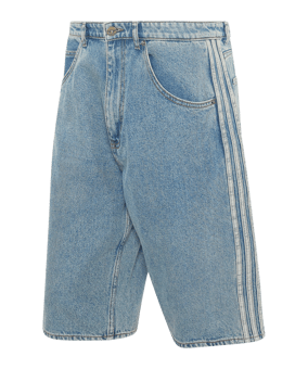 adidas Originals Firebird Adicolor Denim Mid-Rise Straight Leg Korte broek Blauw - blauw