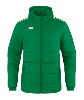 JAKO Team Coach Kapuzenjacke Kids Grün F200 - gruen