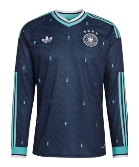 adidas DFB Deutschland Trikot Langarm Away WM 2026 Blau - blau