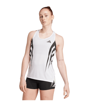 adidas Aidzero Archive Running Singlet Tanktop Damen Weiß - weiss
