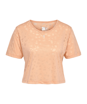 Hummel Mt Iris Burnout Crop T-Shirt Damen Orange F3037 - orange