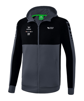 Erima SIX WINGS Kapuzenjacke Grau Schwarz