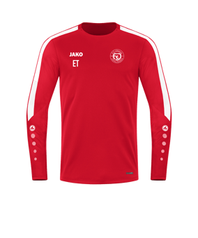 JAKO Power Sweatshirt Rot Weiss F100