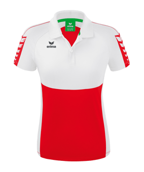 Erima Six Wings Poloshirt Damen Rot Weiss - rot