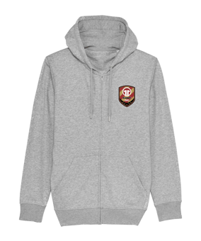 11ts Academy Zip-Hoody Brustlogo Grau - grau