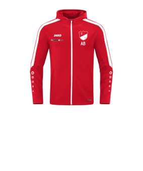 JAKO Power Kapuzenjacke Kids Rot Weiss F100