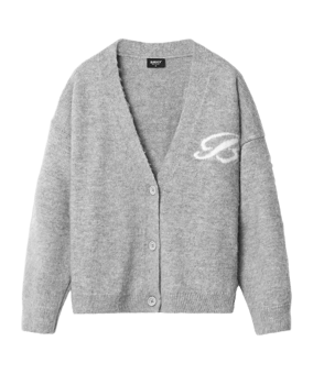 Burocs Fuzzy Jacquard Cardigan Jas Grijs - grijs