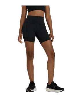 New Balance Sleek Pocket High Rise 6 In Laufshort Damen Schwarz - schwarz