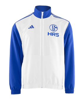 adidas FC Schalke 04 Anthem Präsentationsjacke Weiß - weiss