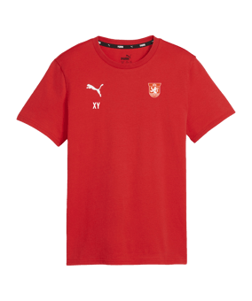 PUMA teamGOAL Casuals T-Shirt Kids Rot Weiss F01