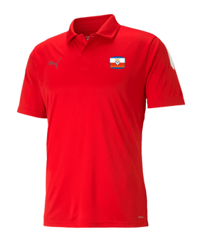PUMA teamLIGA Sideline Polo Rot Weiss F01