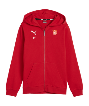 PUMA teamGOAL Casuals Kapuzenjacke Kids Rot F01