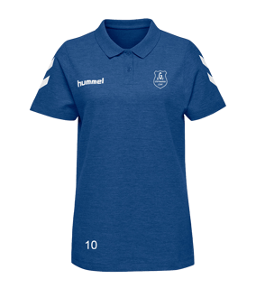 Hummel Cotton Poloshirt Damen Blau F7045