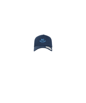 Merch 5 Panel Curved Snapback Cap Navy