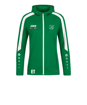 JAKO Power Kapuzenjacke Damen Grün Weiss F200