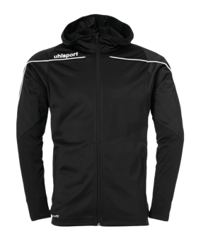 uhlsport Stream 22 Kapuzenjacke Schwarz Weiss F01 - schwarz