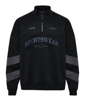 Hummel Oversized Halfzip Sweatshirt Schwarz F2129 - schwarz