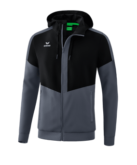 Erima Squad Präsentationsjacke Schwarz Grau - schwarz