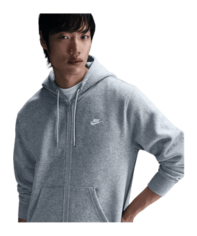 Nike Club Fleece Kapuzenjacke Grau F063 - grau