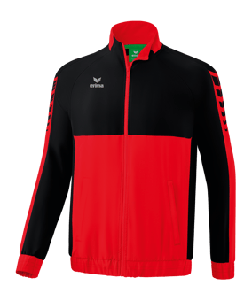 Erima Six Wings Präsentationsjacke Rot Schwarz - rot