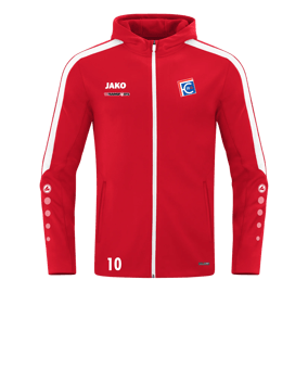 JAKO Power Kapuzenjacke Rot Weiss F100