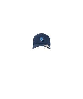 Merch 5 Panel Curved Snapback Cap Navy
