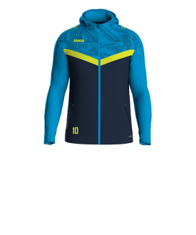 JAKO Iconic Kapuzenjacke Kids Blau Gelb F914