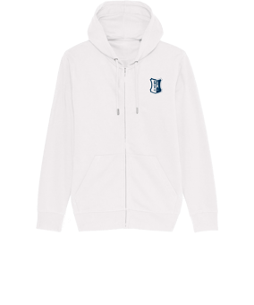 Merch Connector Zip-Hoodie White | #justlogo1c