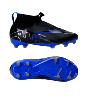 Nike Jr Air Zoom Mercurial Superfly IX Academy FG/MG Shadow Kids Schwarz Silber Blau F040 - schwarz