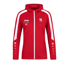 JAKO Power Kapuzenjacke Damen Rot Weiss F100