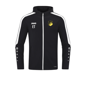 JAKO Power Kapuzenjacke Kids Schwarz Weiss F800