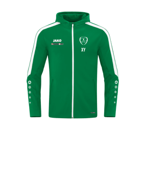 JAKO Power Kapuzenjacke Kids Grün Weiss F200