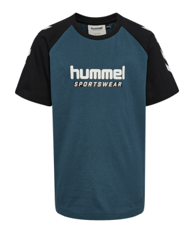 Hummel Logo S/S T-Shirt Kids Blau F7280 - blau