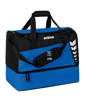Erima Six Wings Sporttasche mit Bodenfach Gr. L Blau Schwarz