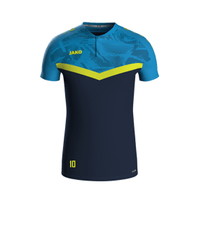 JAKO Iconic Poloshirt Blau Gelb F914