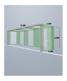Cawila Tornetz HEXA 5,15x2,05m | Tiefe 1,0x1,0m | Maschenweite 12cm | Stärke 4mm | grün/weiß - gruen