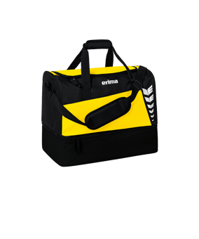 Erima Six Wings Sporttasche mit Bodenfach Gr. M Gelb Schwarz