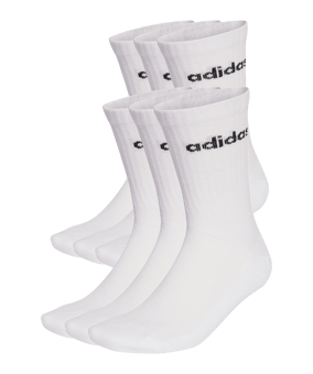 adidas Linear Crew Cushioned 6 Pair Socken Weiß - weiss