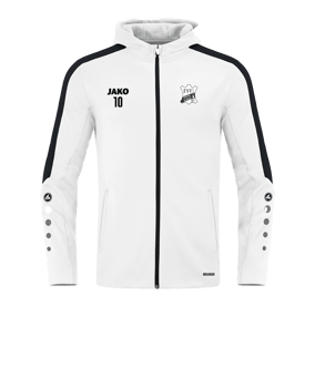 JAKO Power Kapuzenjacke Weiss Schwarz F000