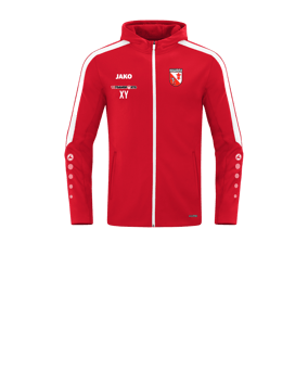 JAKO Power Kapuzenjacke Kids Rot Weiss F100