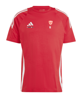 adidas Tiro 24 Baumwoll T-Shirt Rot Weiss