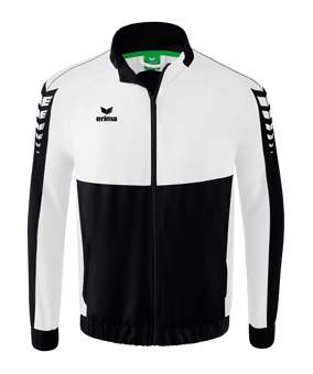 Erima Six Wings Präsentationsjacke Schwarz Weiss - schwarz