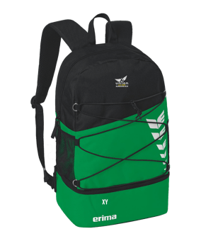 Erima Six Wings Rucksack mit Bodenfach Smaragd Schwarz