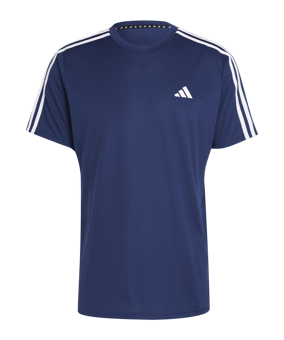 adidas Base 3-Stripes T-Shirt Blau Weiss - dunkelblau
