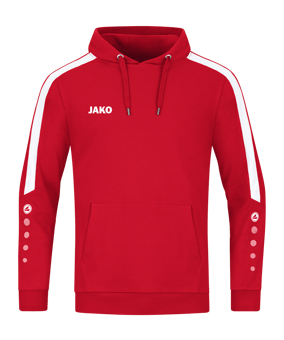 JAKO Power Hoody Kids Rot Weiss F100 - rot