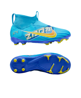 Nike Jr Air Zoom Mercurial Superfly IX Academy FG/MG Mbappe Signature Kids Blau F400